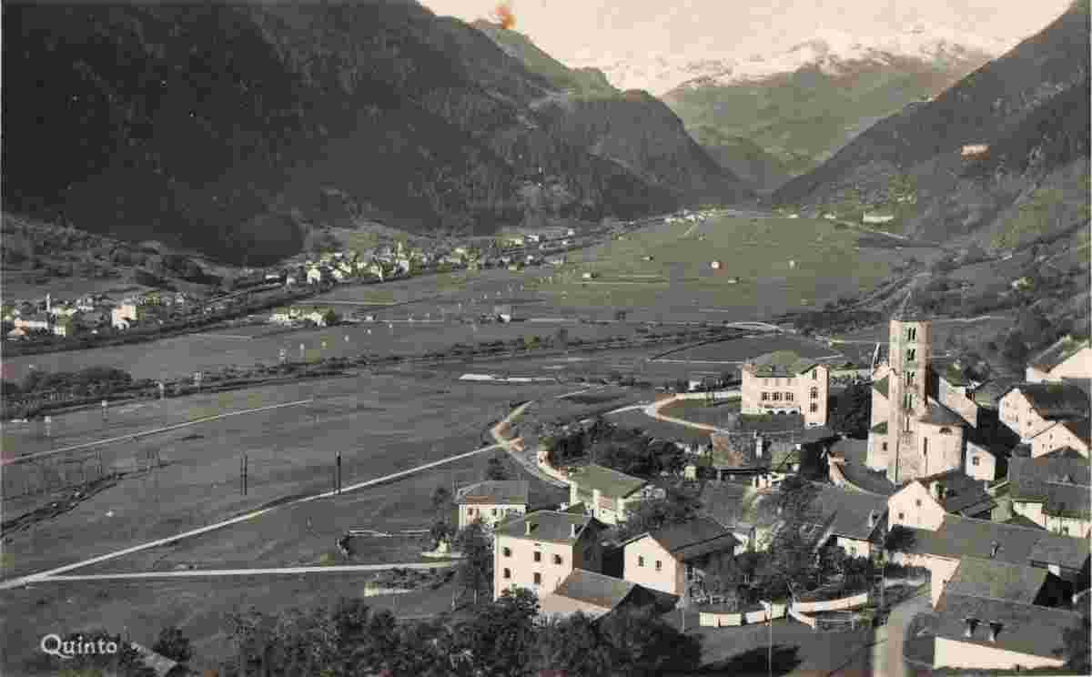 Panorama von die dorfen Quinto, Ambrì, Piotta, 1936