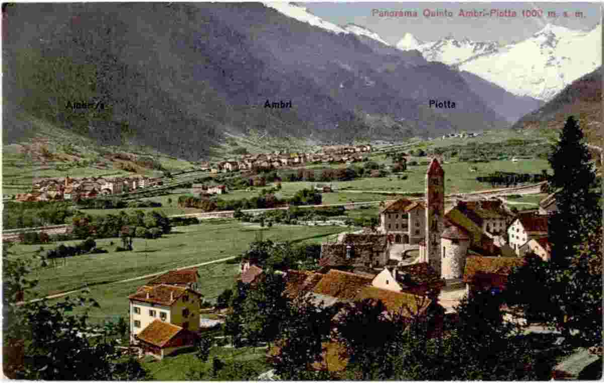 Panorama von die dorfen Quinto, Ambrì, Piotta