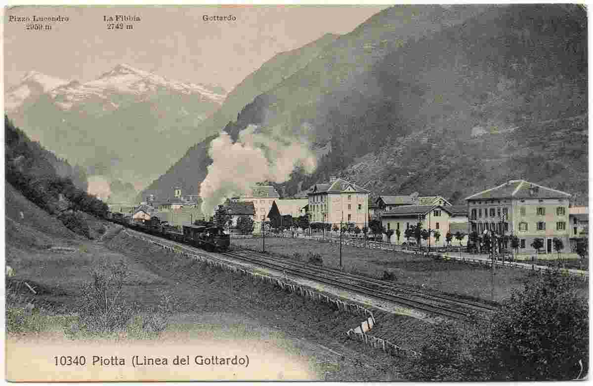 Quinto. Piotta - Linea del Gottardo, Gotthard-Bahn, Dampflokomotive, 1917