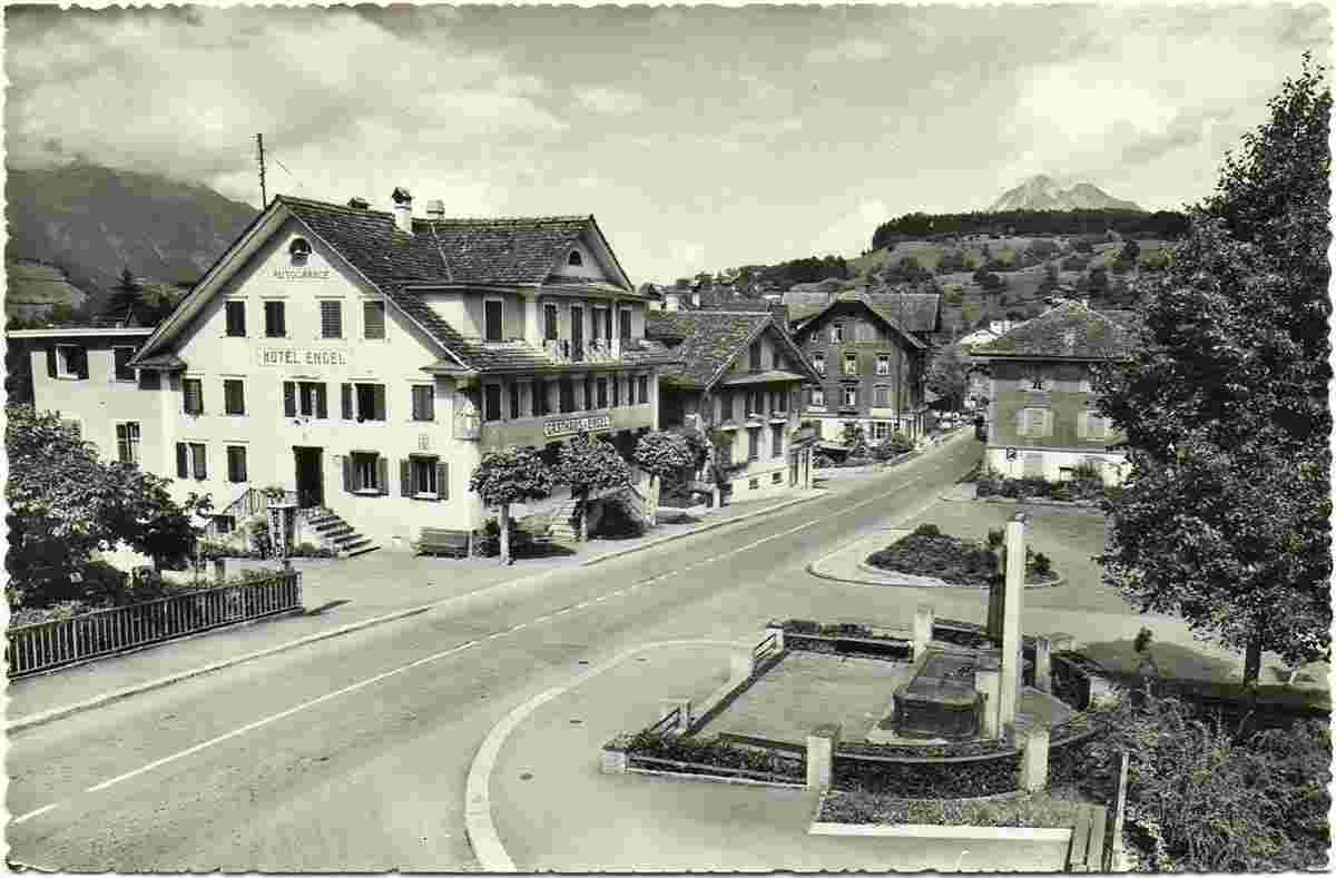 Sachseln. Gasthaus Engel, Bruder Klaus Brunnen, 1963
