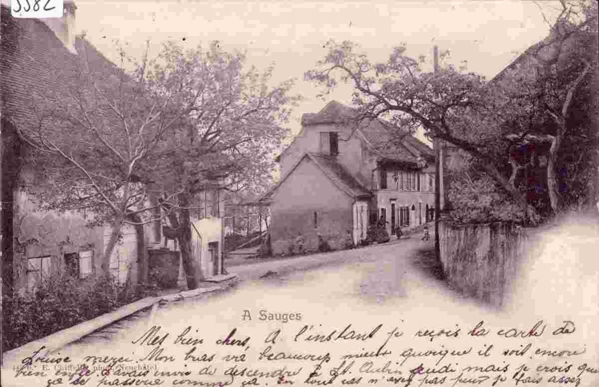 Saint-Aubin-Sauges. Sauges - Panorama du Rue