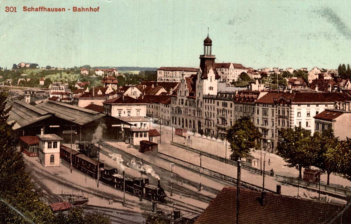 Schaffhausen. Bahnhof-Quartier, um 1910
