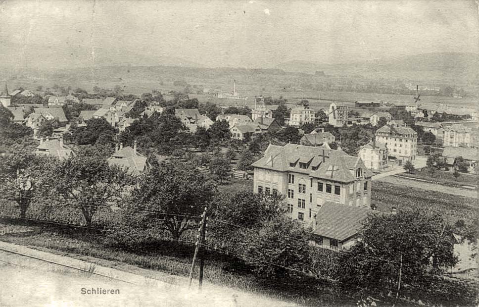 Schlieren. Panorama der Stadt, 1908