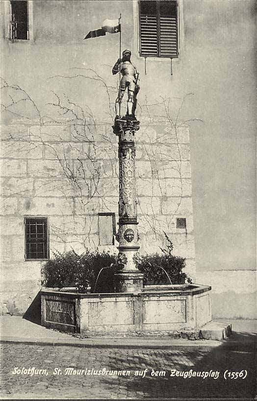 Solothurn. St. Mauritiusbrunnen auf dem Zeughausplatz (erbaut 1556)