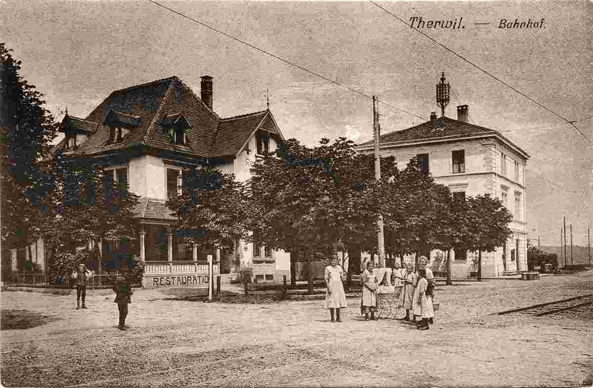 Therwil. Bahnhofplatz, 1919