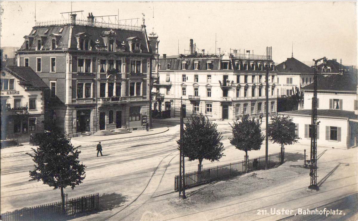 Uster. Bahnhofplatz, 1920