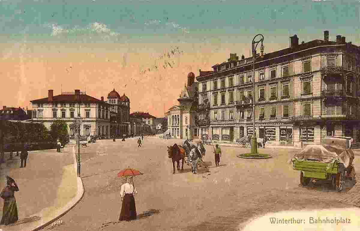 Winterthur. Bahnhofplatz, 1910