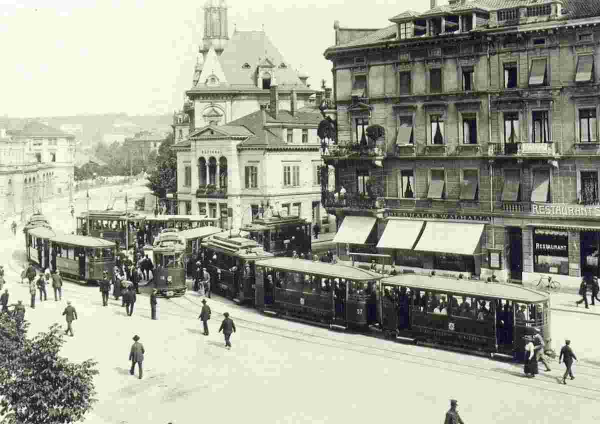 Winterthur. Bahnhofplatz, um 1915