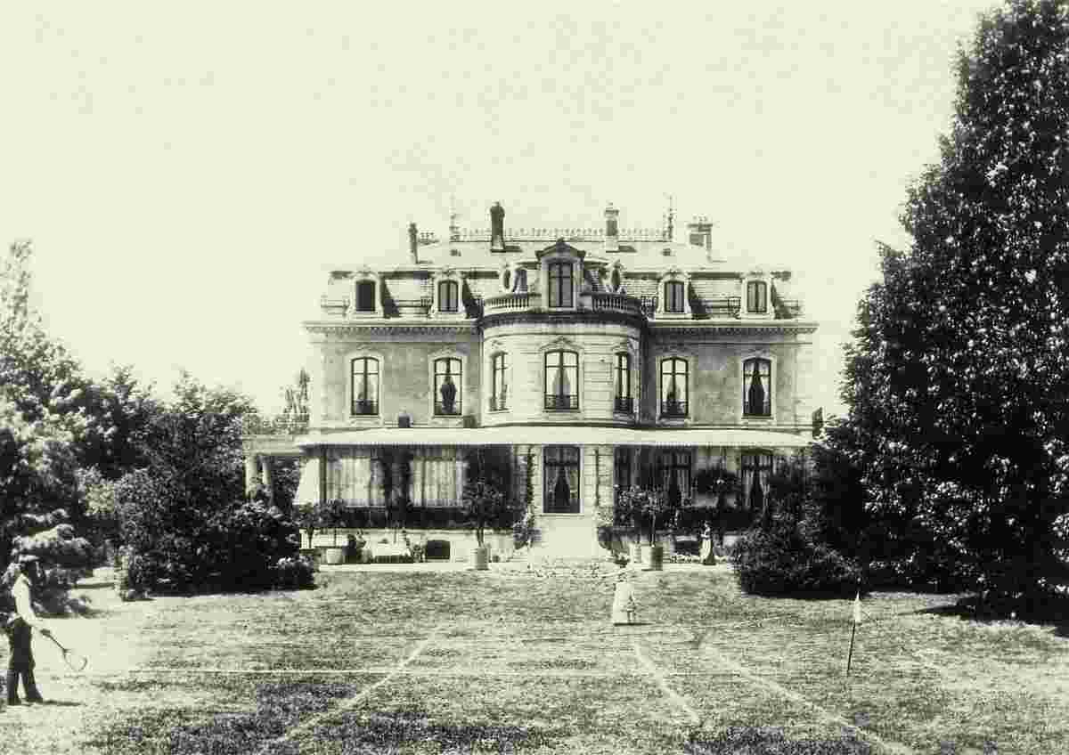 Winterthur. Tennisspiel im Park der Villa Bühler, 1890