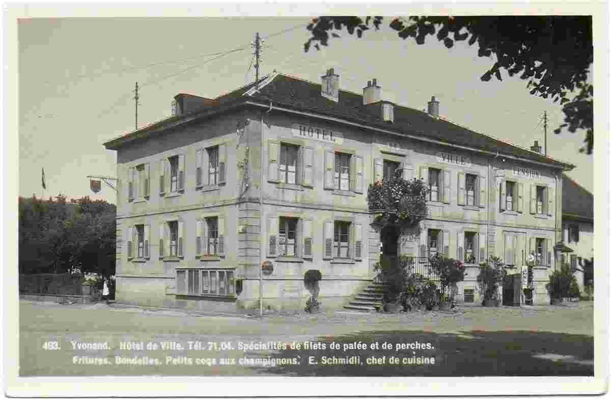 Yvonand. Hôtel de Ville, Pension, um 1930