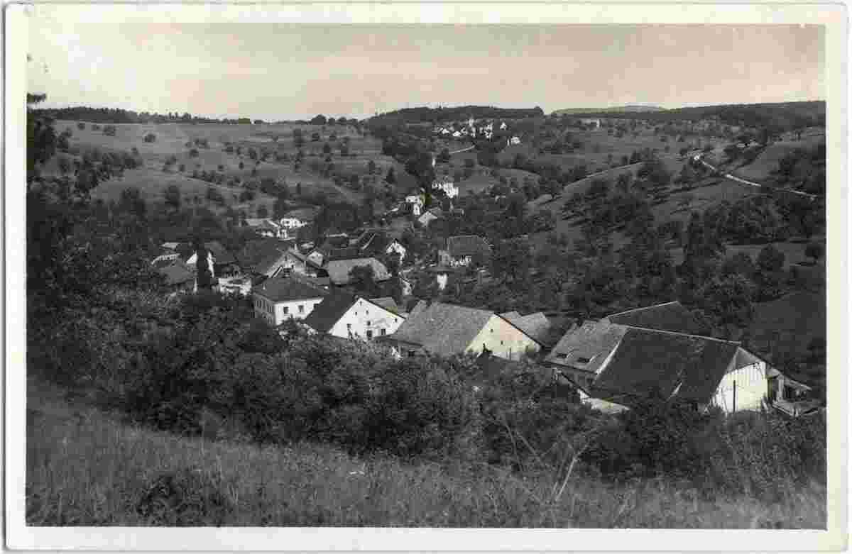 Zeglingen. Panorama von Dorf, 1936