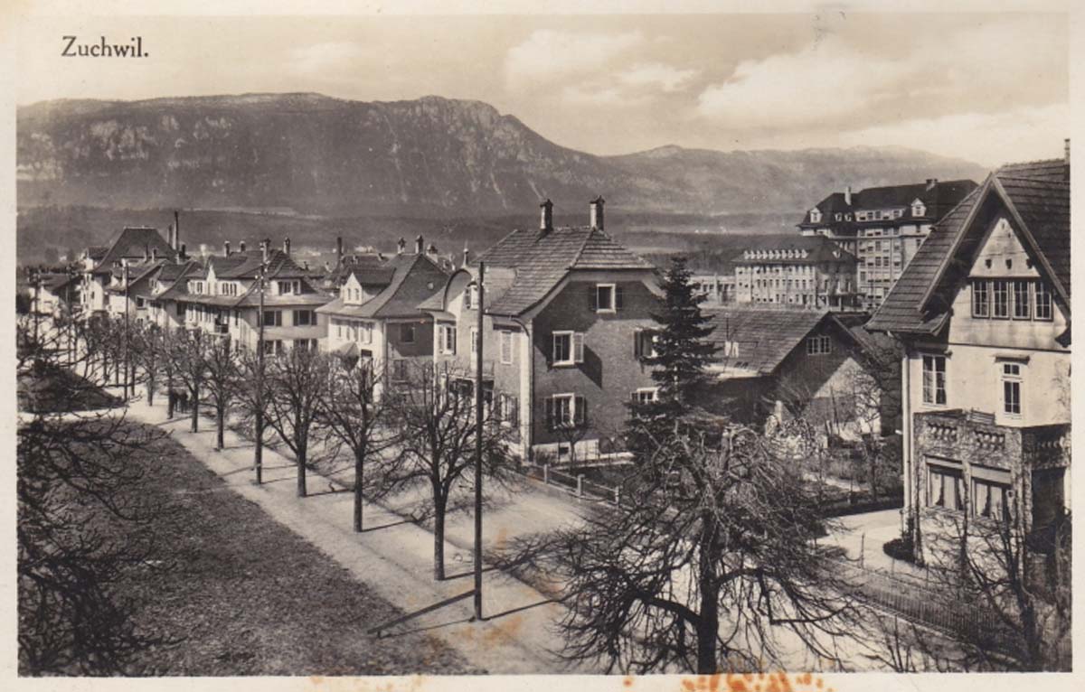Zuchwil. Blick auf Dorfstrasse, 1933