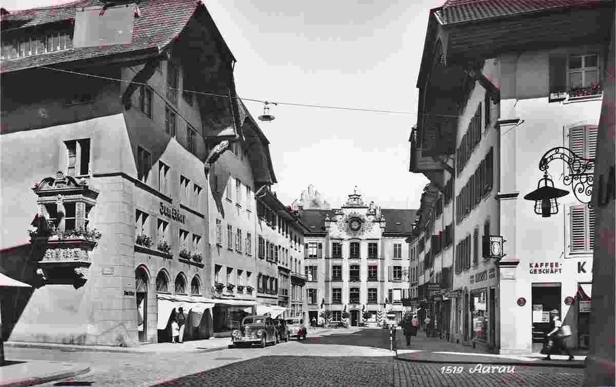 Aarau. Blick auf Straße, 1954
