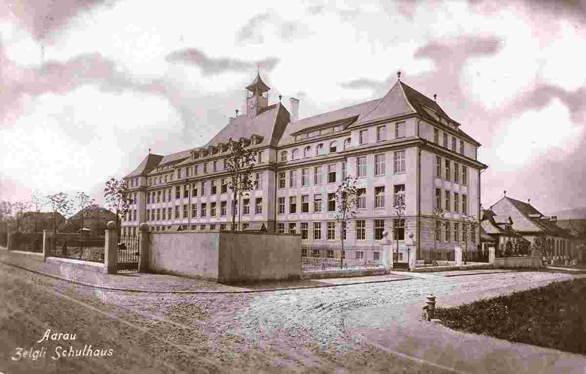 Aarau. Zelgli Schulhaus, 1919