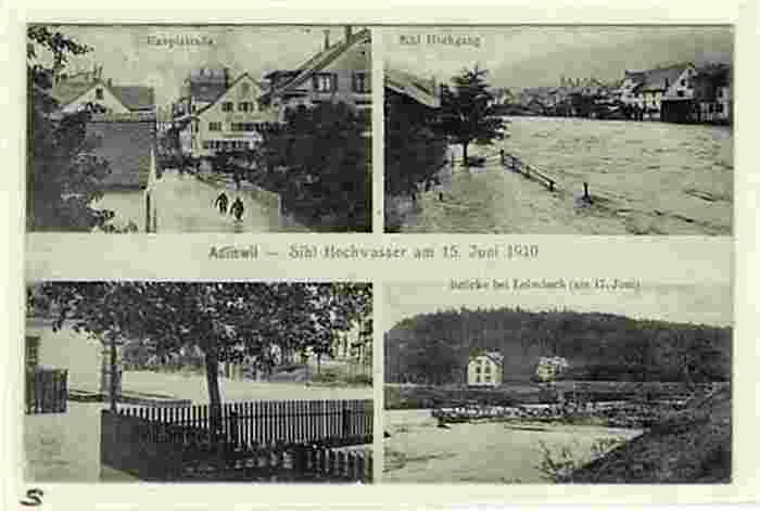 Adliswil. Hochwasser am 15 juni 1910