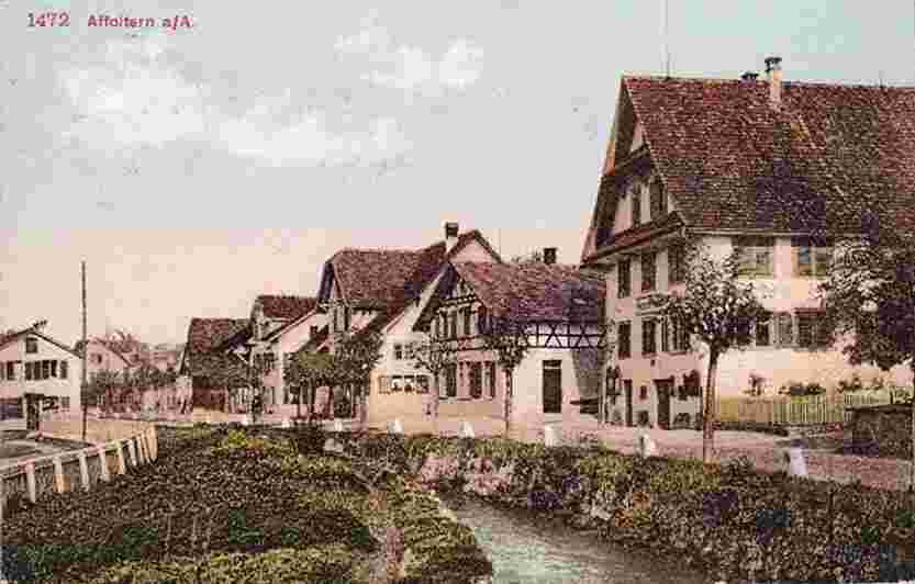 Affoltern am Albis. Panorama der Stadt, 1908