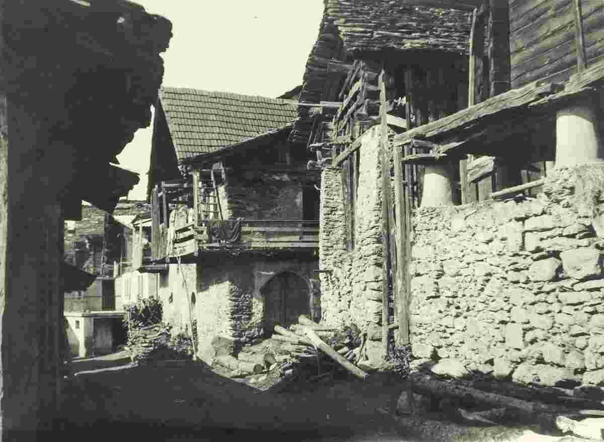 Ayent. Panorama von Dorfstraße, 1943