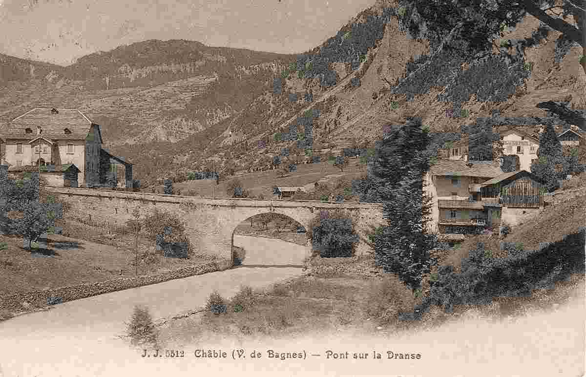 Bagnes. Le Châble - Brücke über die Dranse, 1922