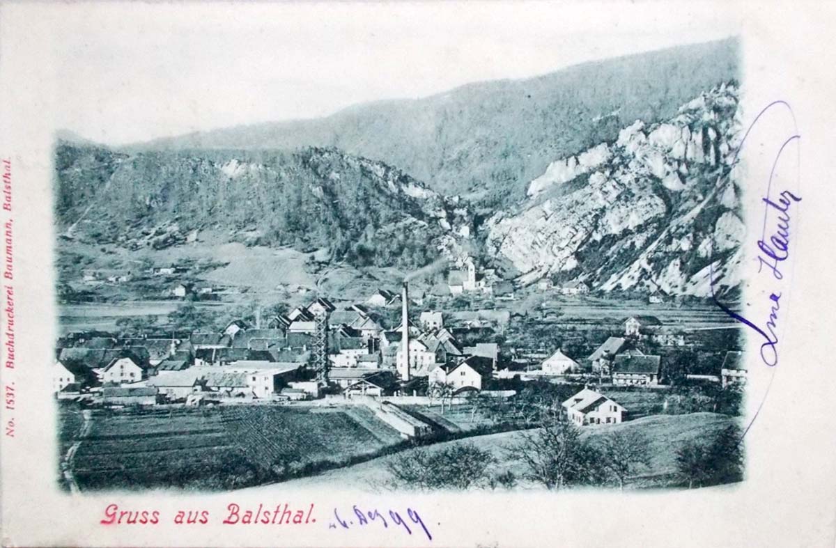Blick auf Balsthal, 1899