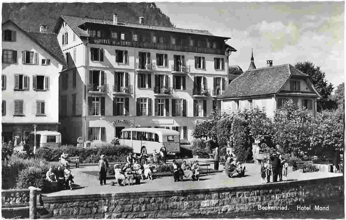 Beckenried. Hotel de la Lune, Hotel Mond, 1950