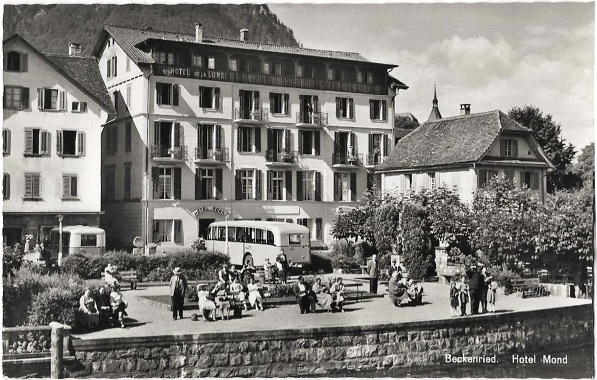 Beckenried. Hotel de la Lune, Hotel Mond, 1950