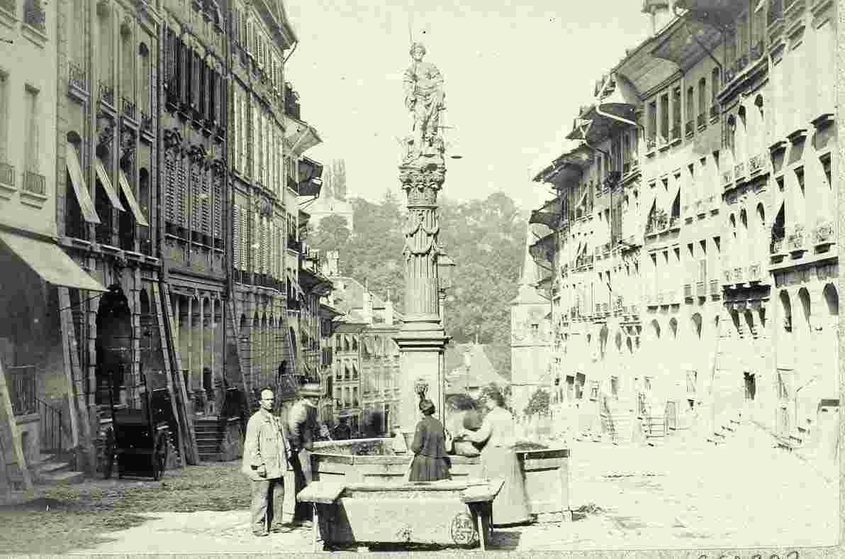 Bern. Hauptstraße und Gerechtigkeitsbrunnen