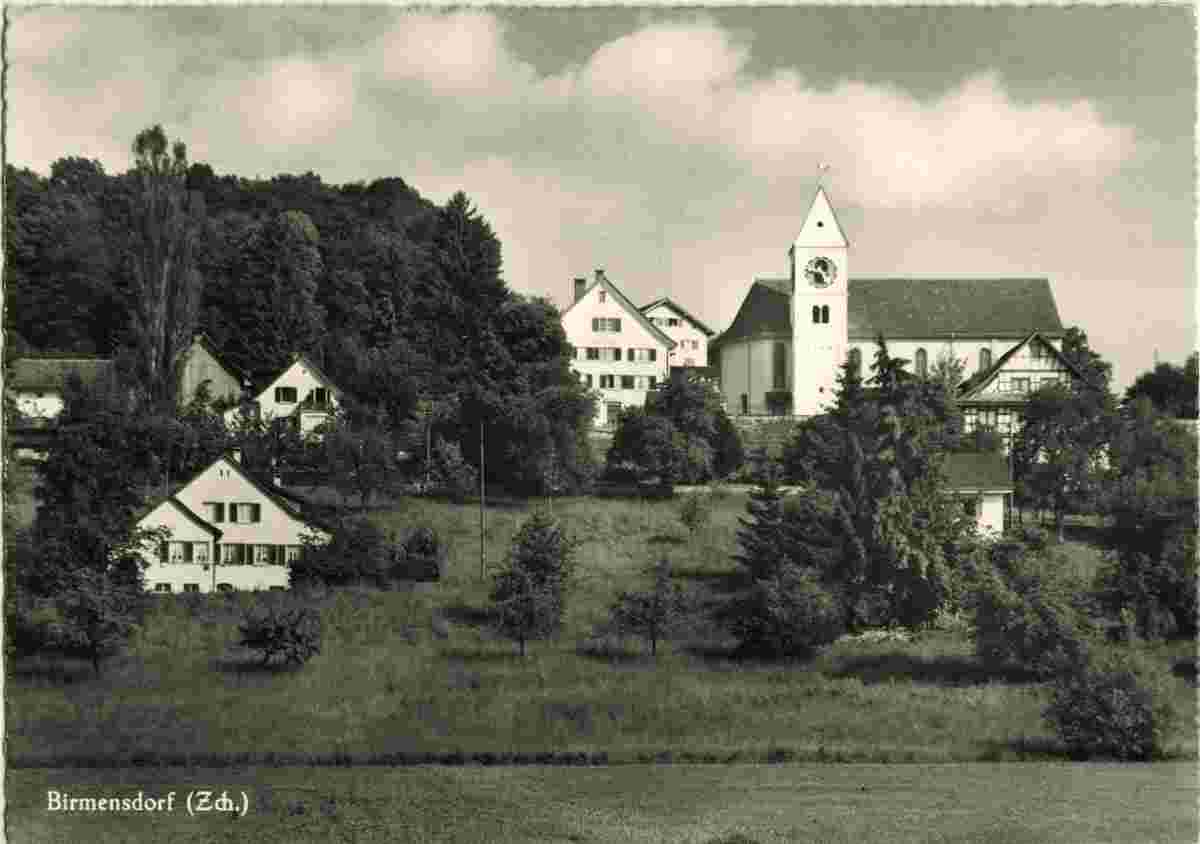Panorama von Birmensdorf mit Kirche