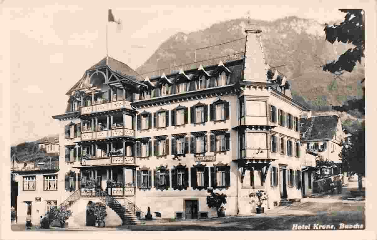 Buochs. Hotel-Pension Krone, um 1940