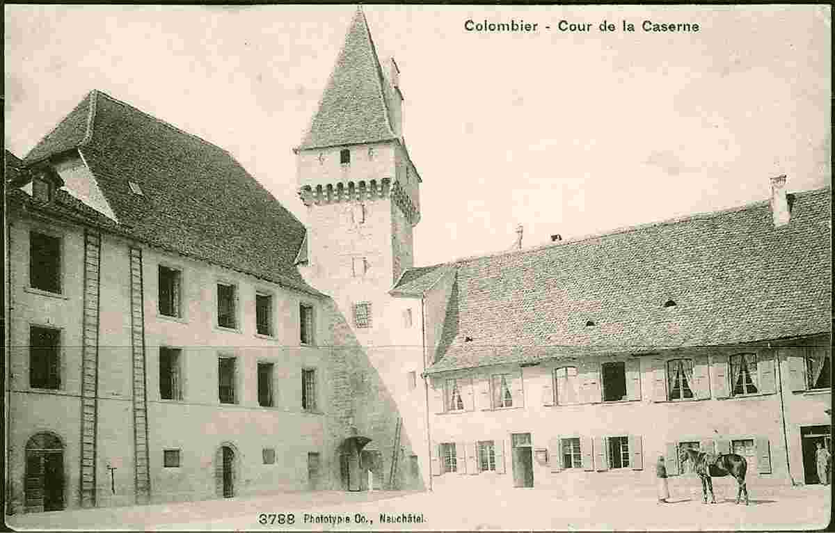 Colombier - Cour de la Caserne, 1907