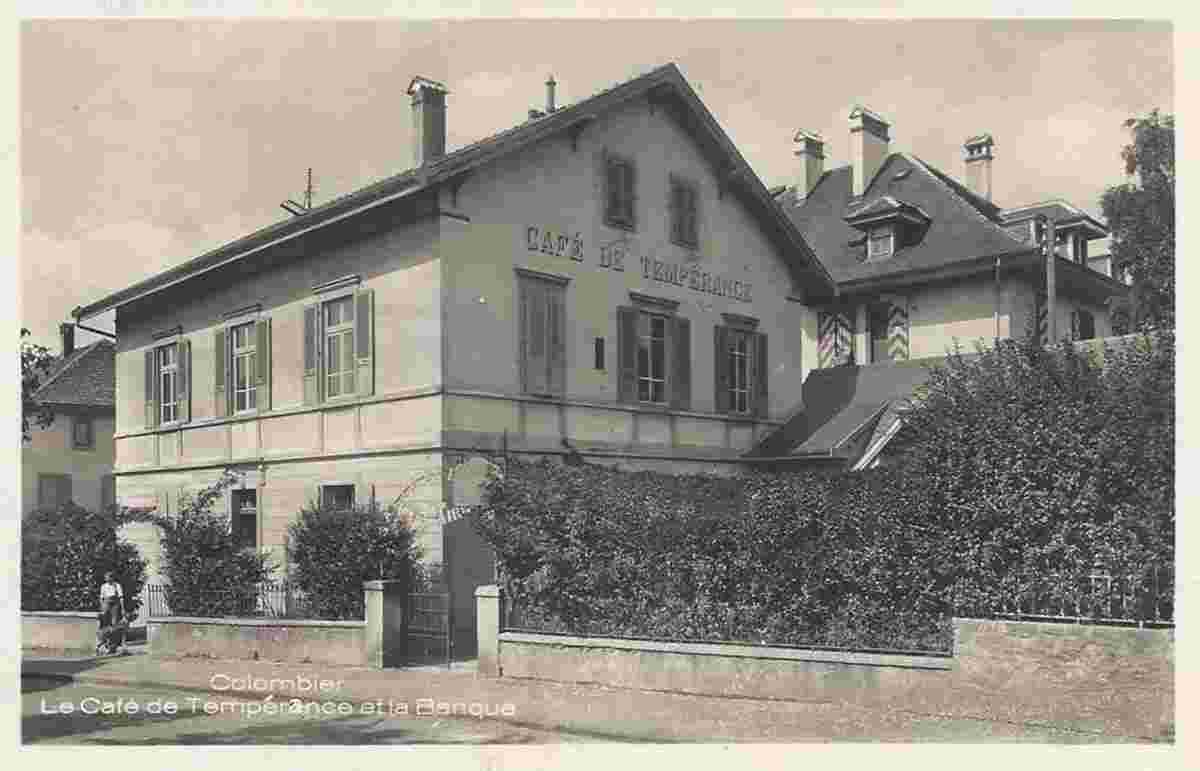 Colombier - Le Café de Tempérance et la Banque, 1928