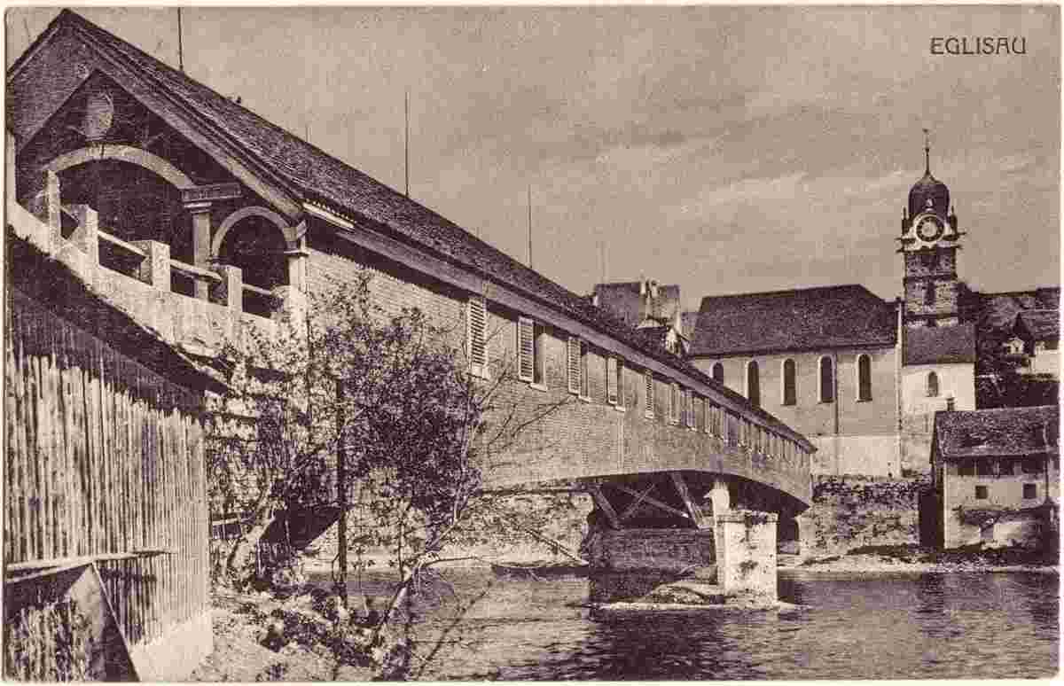 Eglisau. Kirche und Brücke, 1933