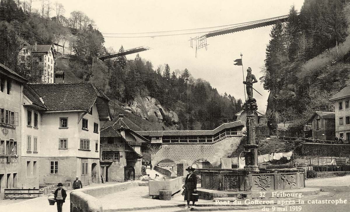 Freiburg im Üechtland. Le Pont suspendu du Gottéron