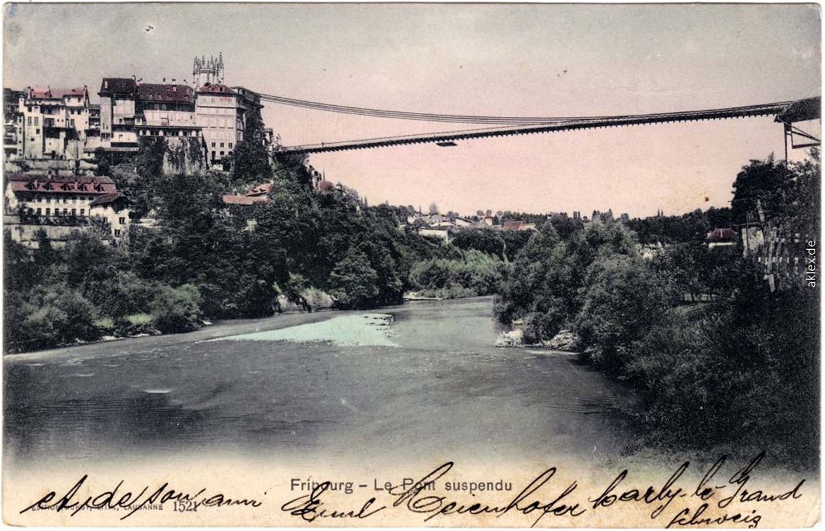 Freiburg im Üechtland. Le Pont suspendu - Die Hängebrücke