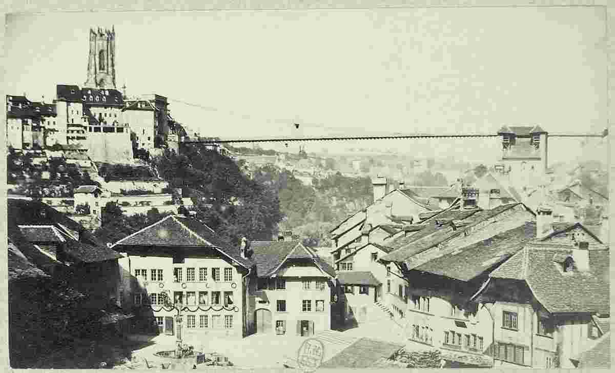 Freiburg im Üechtland. Panorama der Stadt, um 1880