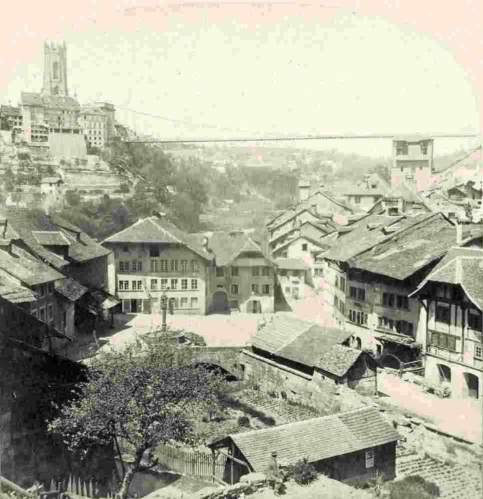 Freiburg im Üechtland. Panorama der Stadt, um 1900