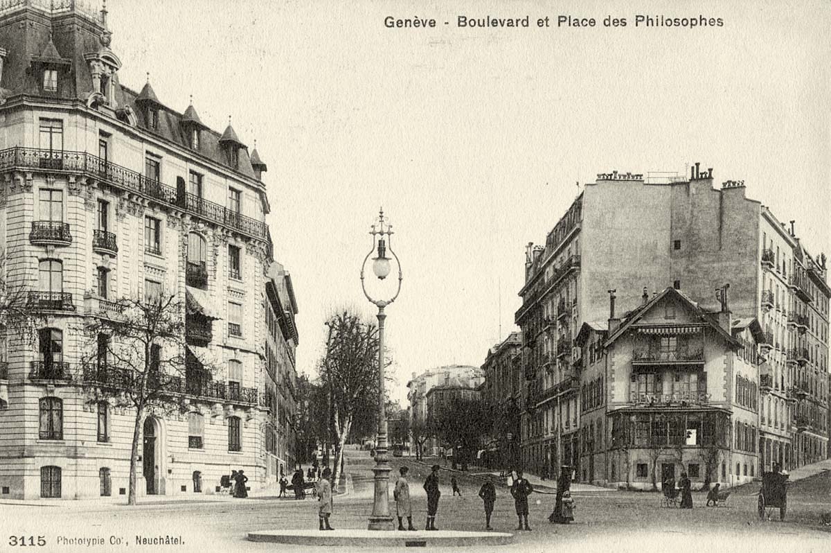 Genf (Genève). Boulevard et Place des Philosophes, 1901-1906