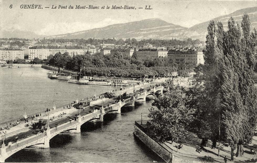 Genf (Genève). Le Pont du Mont-Blanc