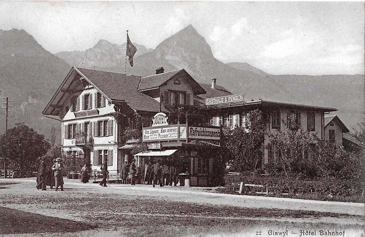 Giswil. Hotel Bahnhof, 1910