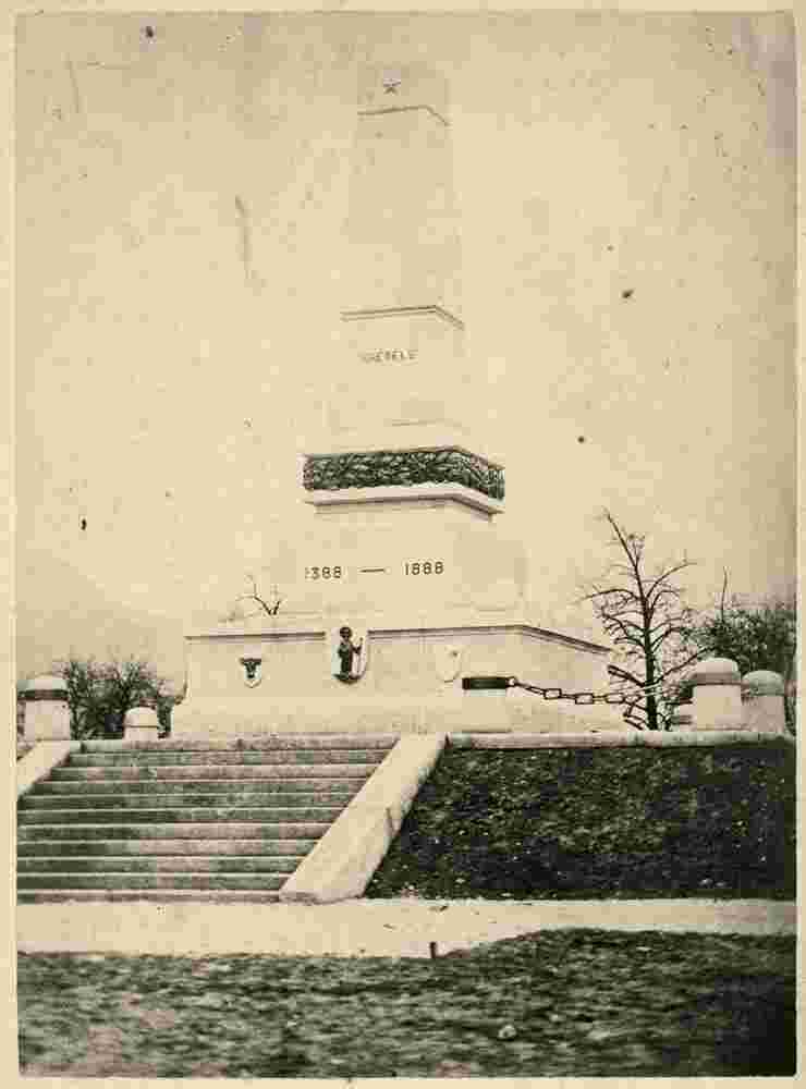 Glarus Nord. Näfels - Denkmal zur Erinnerung an die Schlacht 1388, um 1890