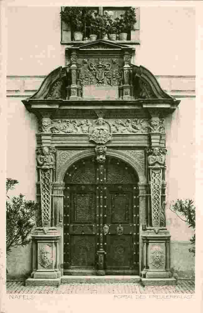 Glarus Nord. Näfels - Portal des Freulerpalast, 1919