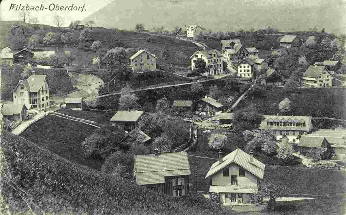 Glarus Nord. Panorama von Filzbach-Oberdorf, 1912