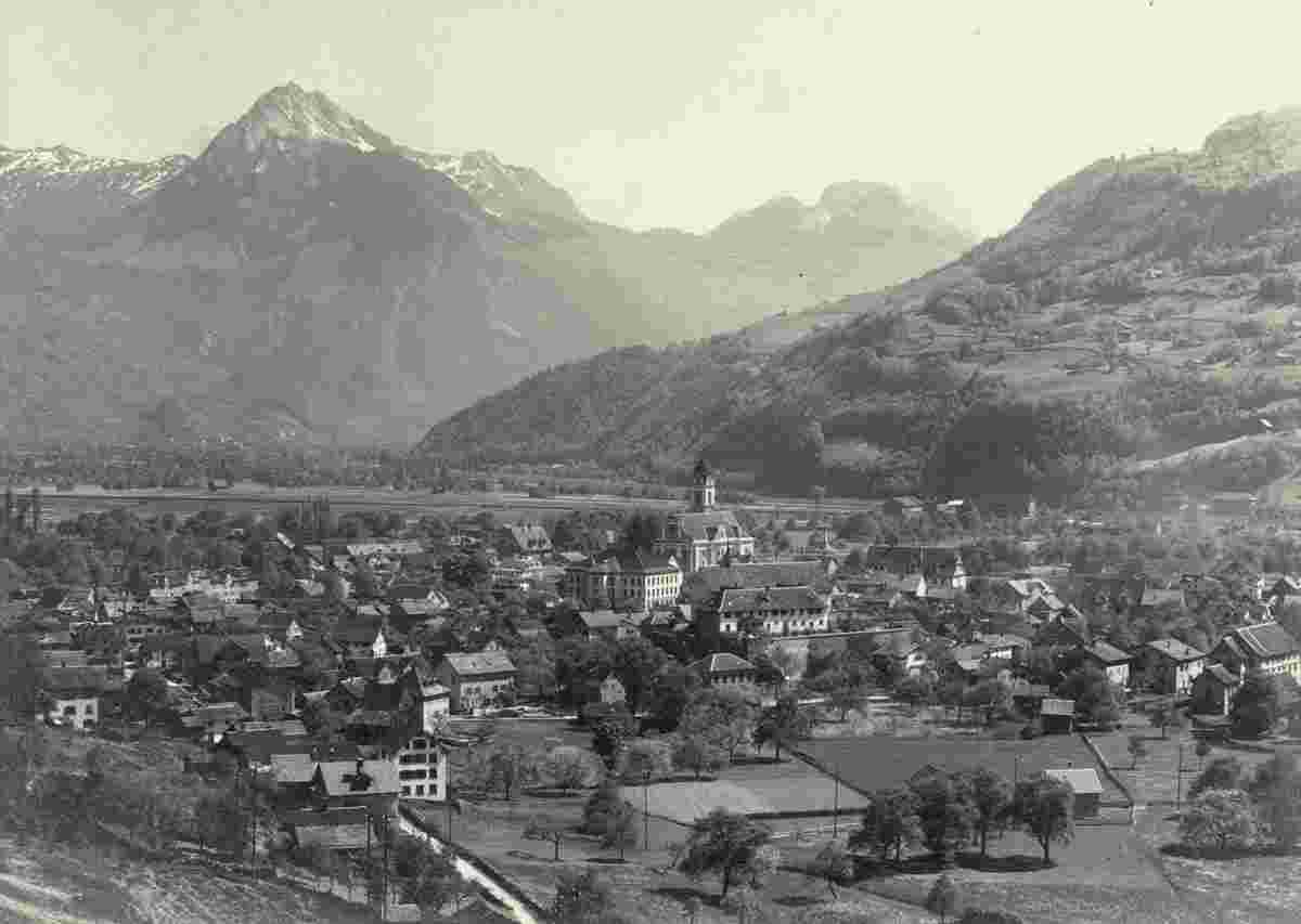 Glarus Nord. Panorama von Näfels, 1910