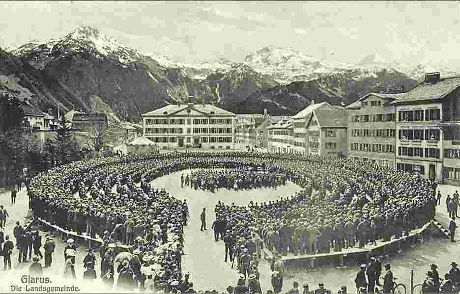 Glarus, die Landsgemeinde, 1915