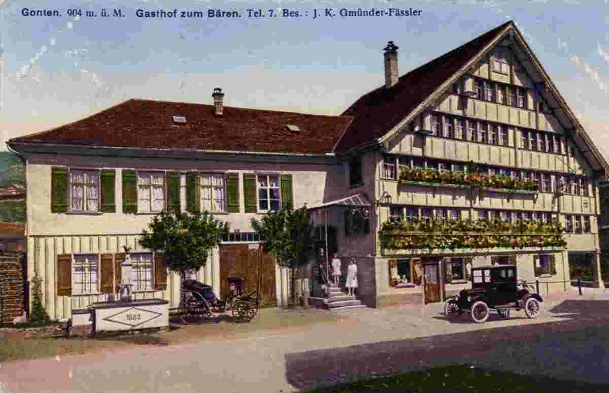 Gonten. Gasthaus und Restaurant zum Bären, 1922