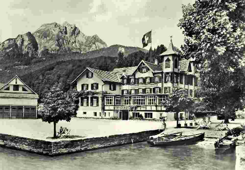 Horw. Hotel Sternen mit Pilatus, 1918