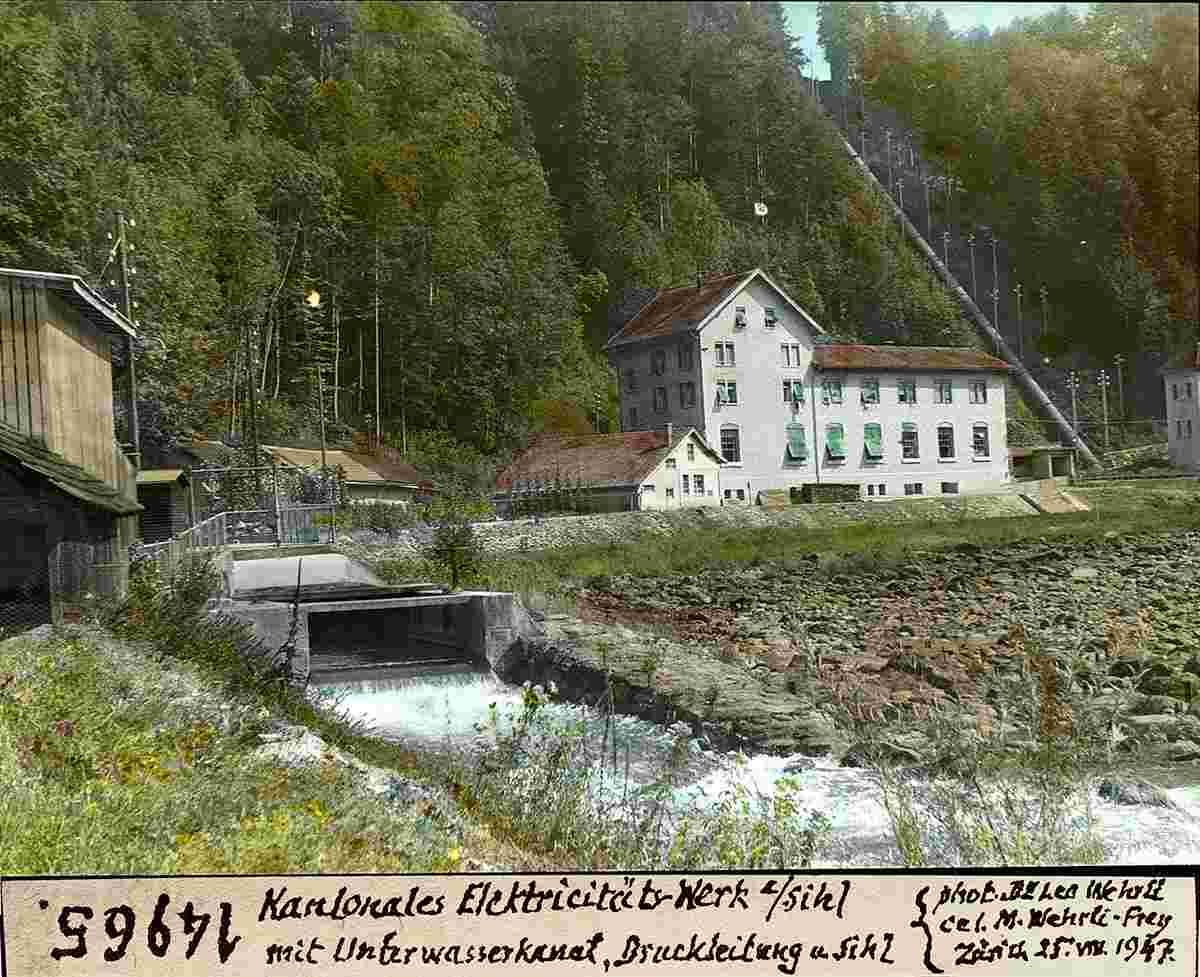 Hütten. Kantonales Elektrizitätswerk Waldhalde, 1947