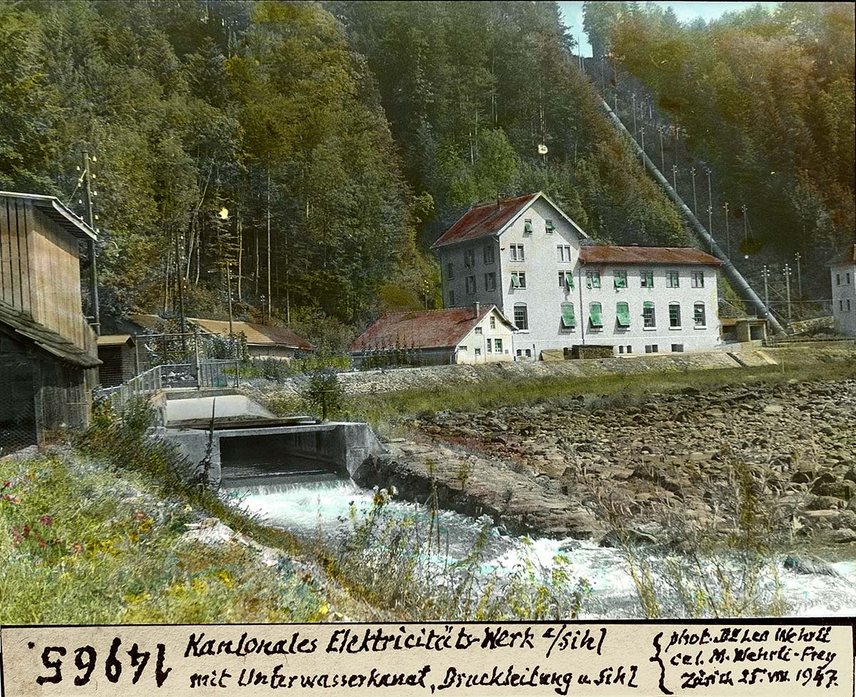 Hütten. Kantonales Elektrizitätswerk Waldhalde, 1947