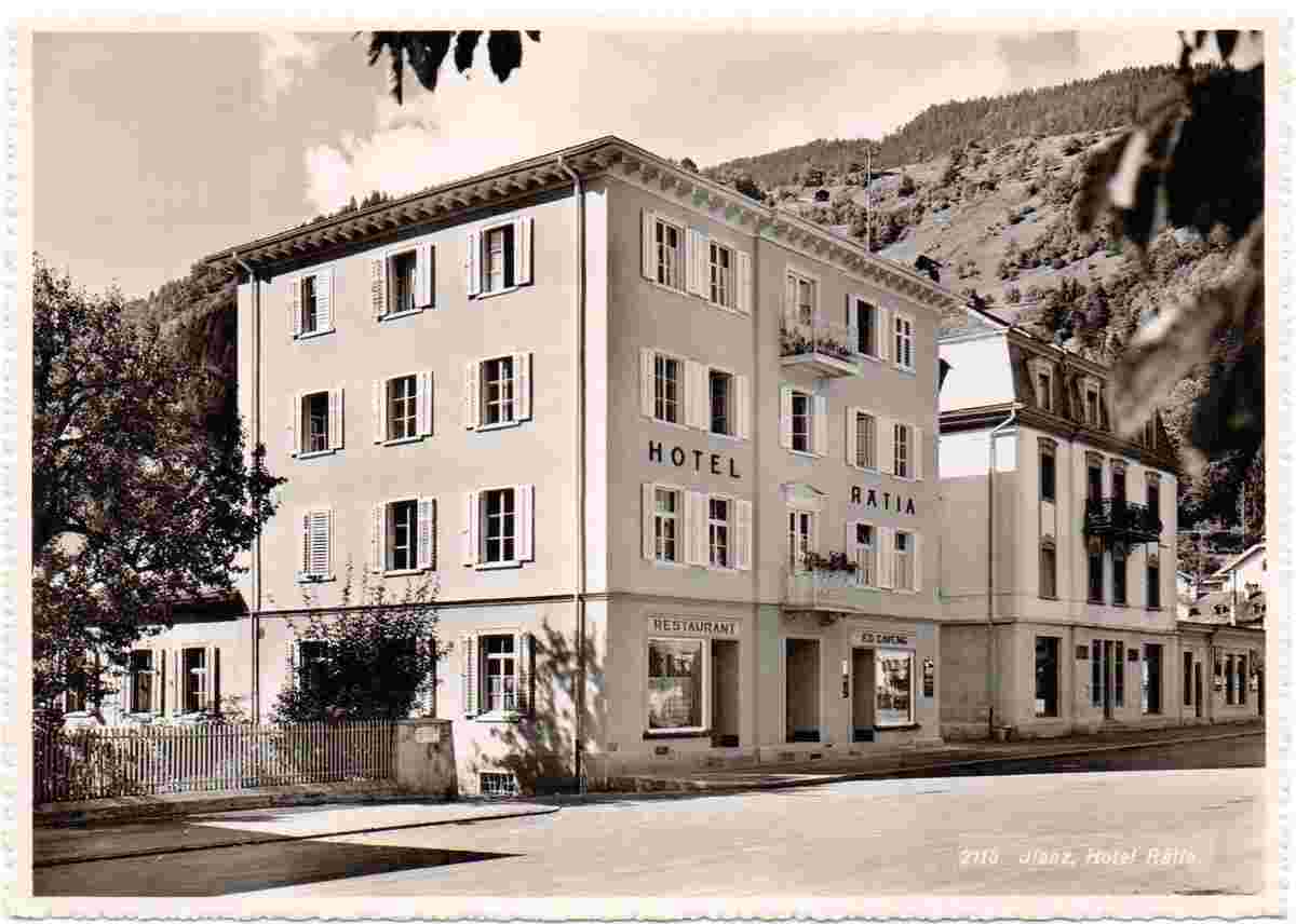 Ilanz (Glion). Hotel Rätia und Restaurant, 1954