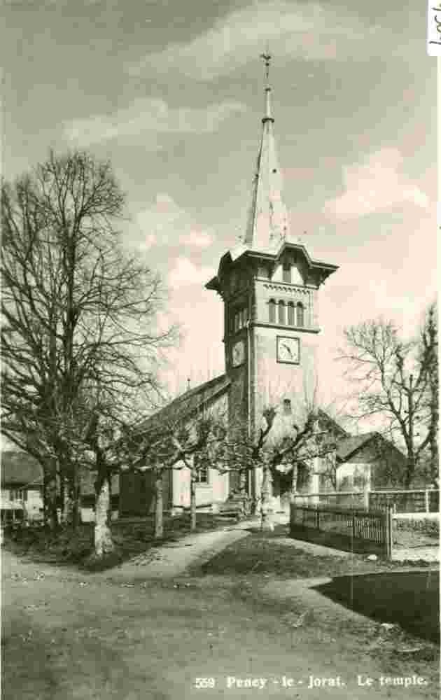 Jorat-Menthue. Peney-le-Jorat - L'Église, 1952