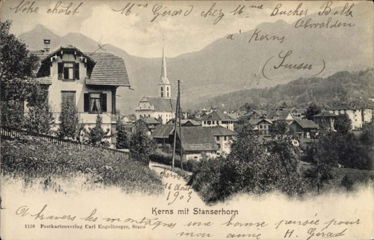 Kerns. Teilansicht mit Stanserhorn, 1903